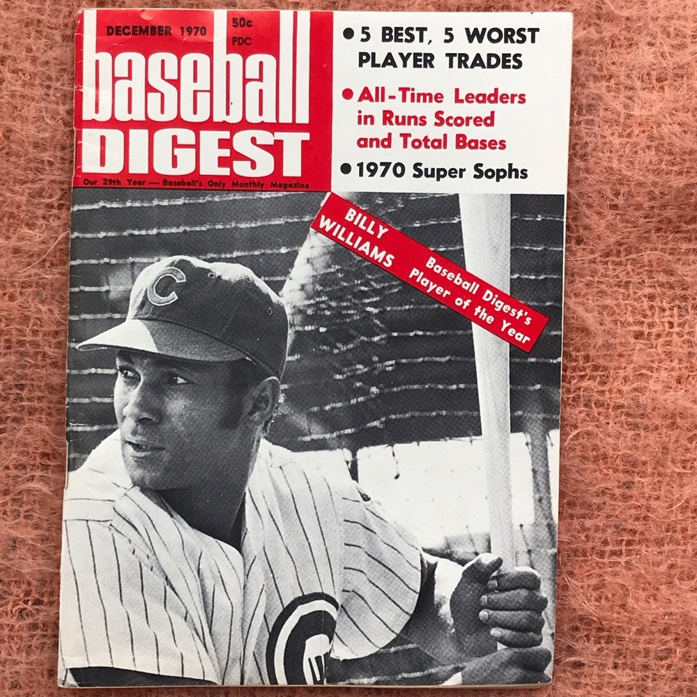 1970 BASEBALL DIGEST Magazine Billy Williams Cubs